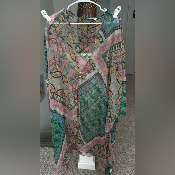 Zara Sheer Cardigan Long Line Boho Kimono Paisley Medium size - Picture 5 of 10